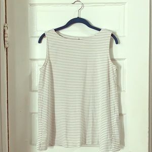 Loft Gray Striped Tank Top
